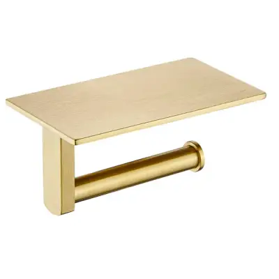 Toiletrolhouder 18 cm mat goud bij Voordelig Design Sanitair