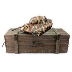 Torro Pro-Edition RC Tank 1/16 Jagdtiger 2.4Ghz Met BB & Rook in luxe houten krat bij TopRC