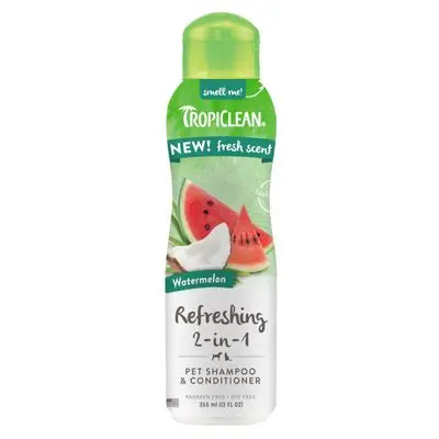 TropiClean Verfrissende 2-in-1 Shampoo & Conditioner Watermeloen 355 ml bij Bitiba