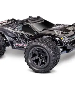 TRX67464-4-BLK Traxxas Rustler 4X4 HD VX3 Brushless, Black bij RCSpeedshop