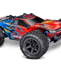 TRX67464-4-RED Traxxas Rustler 4X4 HD VX3 Brushless, RED bij RCSpeedshop