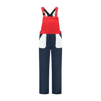 Tuinbroek 3-kleurig navy-wit-rood bij Wear2work