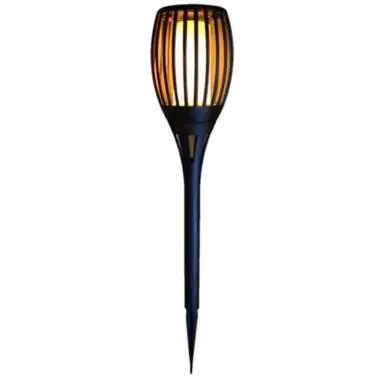 Tuinfakkel - solar - tuinverlichting - zwart - vlameffect - 58 cm bij Leen Bakker