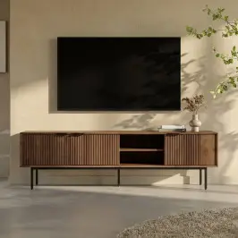 Tv-meubel hout met ribbels (staand/hangend) 180 cm bij LUMZ