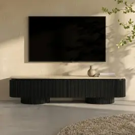 TV meubel met travertin bij LUMZ