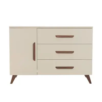 TWF Commode XL 3 Laden 1 Deur Salerno Walnoot bij Baby-Dump
