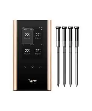 Typhur Sync Gold Quad | Draadloze BBQ Thermometer bij Rookplankje.nl