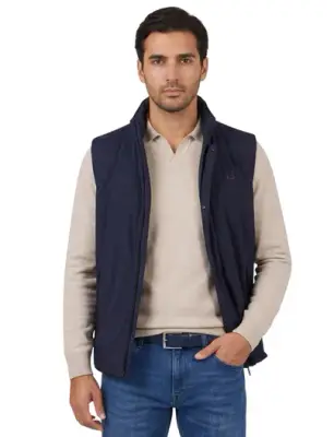 UBR bodywarmer effen donkerblauw normale fit bij Schulte Herenmode
