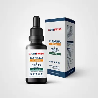 Uniswiss Kurkuma & Cbd Isolate 1% bij Vitatheek