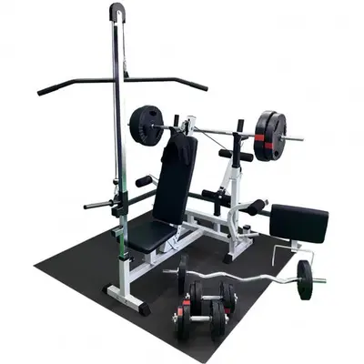 Universele Halterbank wit Complete Set gripper kunststof bij Gorilla Sports