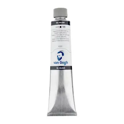 Van Gogh Olieverf Tube 200 ml Titaanwit (Saffloerolie) 105 bij Art en Hobby