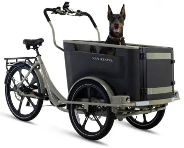 Van Rixtel Dog - desert sand - elektrische driewieler hondenbakfiets bij Fietsoptimaal