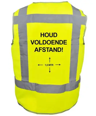 Veiligheidshesje houd afstand geel bij Wear2work