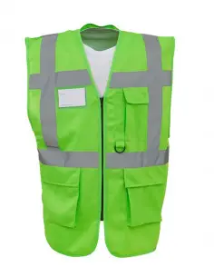 Veiligheidshesje met rits limoengroen bij ESV Shop