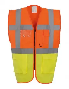Veiligheidshesje met rits oranje, geel bij ESV Shop