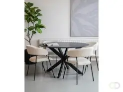 Vergadertafel Harper spinpoot 130cm rond - naturel bij Office-Deals