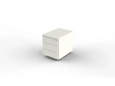 Verrijdbaar Ladeblok Hxbxd 540x420x600mm 3laden Centrale Sluiting Wit bij DiscountOffice.nl