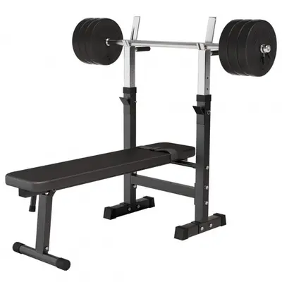 Verstelbare halterbank met 38 kg halterset kunststof bij Gorilla Sports