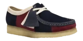 Veterschoen Clarks Originals Women Wallabee Navy Stripe bij Sneaker District