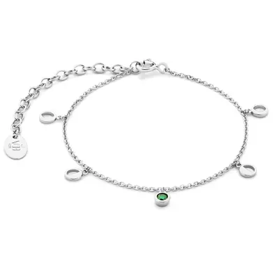 Violet Hamden Luna 925 Sterling Zilveren Armband met Manen en Groene Zirkonia Steentje VH320034 bij Brandfield