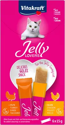 Vitakraft Jelly Lovers - Kattensnack - 6x15 gram - 90 Gram - zalm bij Welkoop