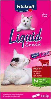 Vitakraft Liquid Snack - Kattensnack - 6x15 gram - 90 Gram - rund bij Welkoop