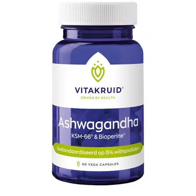 Vitakruid Ashwagandha 5% Withanoliden Ksm-66 & Bioperine bij Vitatheek
