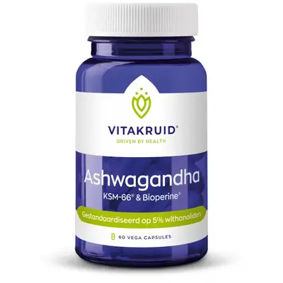 Vitakruid Ashwagandha KSM-66 & bioperine bij Superfoodstore