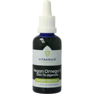 Vitakruid Vegan Omega 3 Algenolie 1250 Tryglyceriden 500 Dha bij Vitatheek