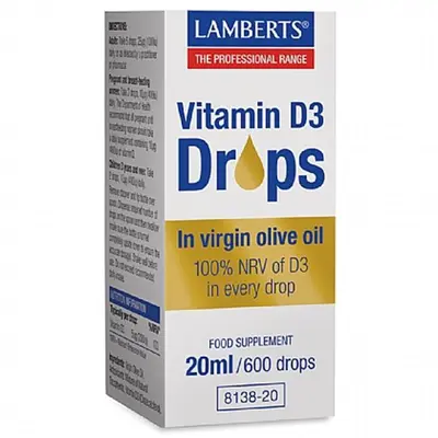 Vitamine D3 druppels (20 ml.) bij Vitaminadviceshop