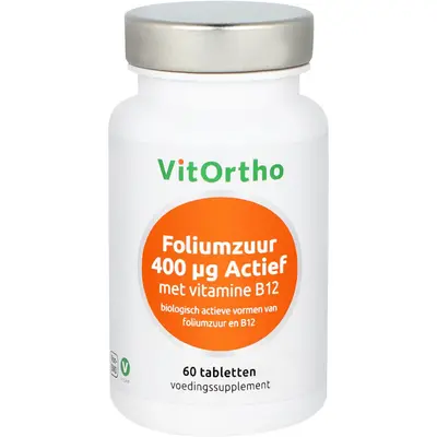 Vitortho Foliumzuur 400 Mcg Met Vitamine B12 bij Vitatheek