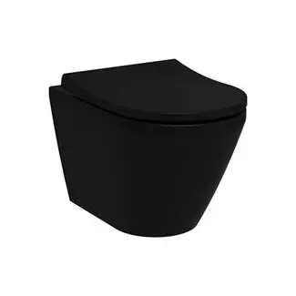 Vitra mat zwart hangtoilet pack bij Sanitear