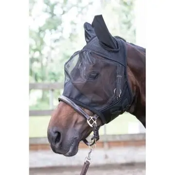 Vliegenmasker Harry's Horse Flyshield zwart bij Equidrome