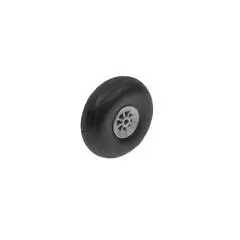 Vliegtuig wielen, Rubber met Nylon velg, 50mm, As Diameter 3mm (2 st) bij TopRC