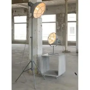 Vloerlamp 3-poot raster industry concrete 1x60W/E27 Grijs bij Breman Verlichting