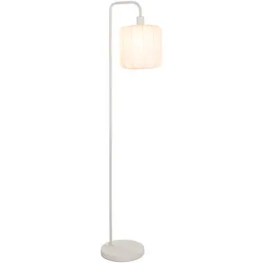 Vloerlamp Fenne E27 beige metaal/stof - 160x37x25 cm bij Leen Bakker