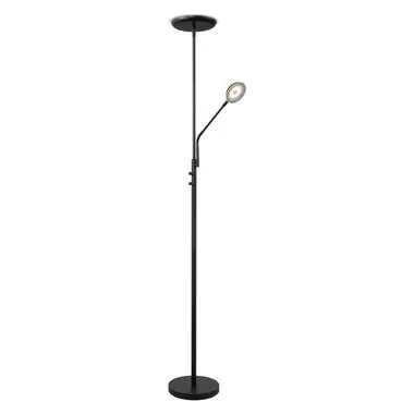 Vloerlamp Luca LED - zwart metaal/glas - 182xØ36 cm bij Leen Bakker
