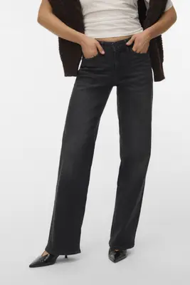 VMLEXI-STRETCH MR WIDE DNM JEANS RA 10349776 BLACK DENIM bij Sans