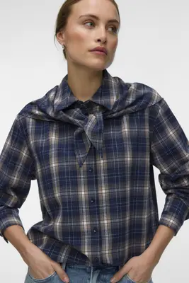 VMTILDA LS SCARF SHIRT WVN 10356250 Navy/Blazer/Fossil/sno bij Sans
