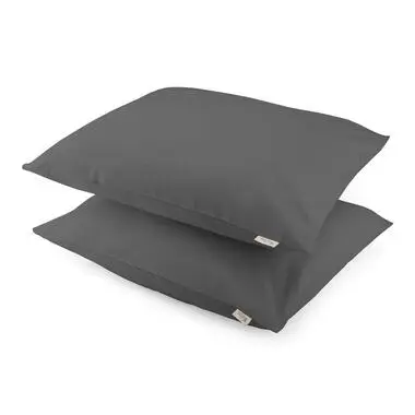 Walra - Kussensloop Crispy Cotton - 2x 60x70 cm - Antraciet bij Leen Bakker