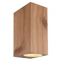 Wandlamp buiten IP44 2 lichts houtlook bij Lampidee