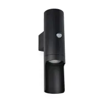 Wandlamp buiten met bewegingssensor GU10 | New Orleans | IP44 | Zwart bij 123led