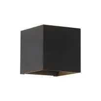 Wandlamp vierkant Up & Down 1-lichts zwart bij Lampidee