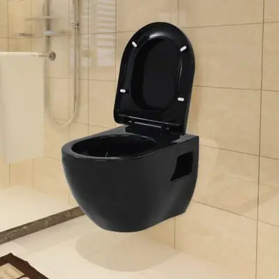 Wandtoilet keramiek zwart bij DoucheKampioen