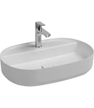 Wastafel Infinity Ovaal Wit⎢Isvea Opbouw wasbak 60cm⎢met kraangat zonder overloop bij Sani4Comfort