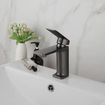 Wastafel mengkraan gun metal bij Badkranenwinkel