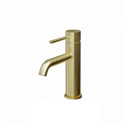 Wastafelkraan mat goud één-greeps bediening inclusief aansluitslangen bij Voordelig Design Sanitair