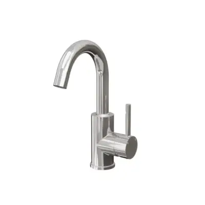 Wastafelkraan met draaibare uitloop Chroom één-greeps bediening inclusief aansluitslangen bij Voordelig Design Sanitair
