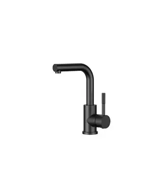 Wastafelkraan S-Grip Square Mat Zwart - Cold-Start & PVD - Draaibare uitloop bij Sani4Comfort