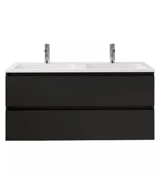 Wastafelonderkast Gliss Project 120 cm – Mat Zwart Badkamermeubel bij Sani4Comfort